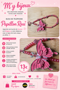 🦋 Bijou de téléphone “Papillon Rose” – 13 € 🦋