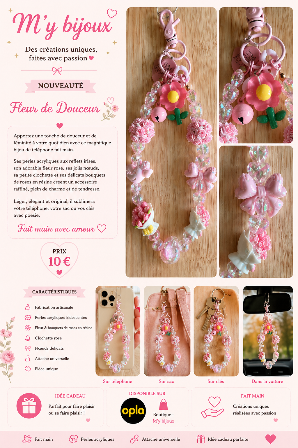Bijou de téléphone « Fleur Printanière »