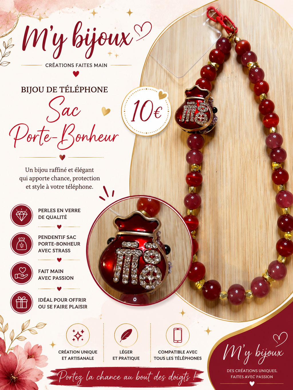 ❤️ Bijou de téléphone “Sac Porte-Bonheur”