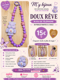 💜 Bijou de téléphone / Bijou de sac – Ourson velours lavande