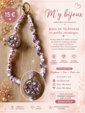 🌸 Bijou de téléphone – Perles céramiques fleuries