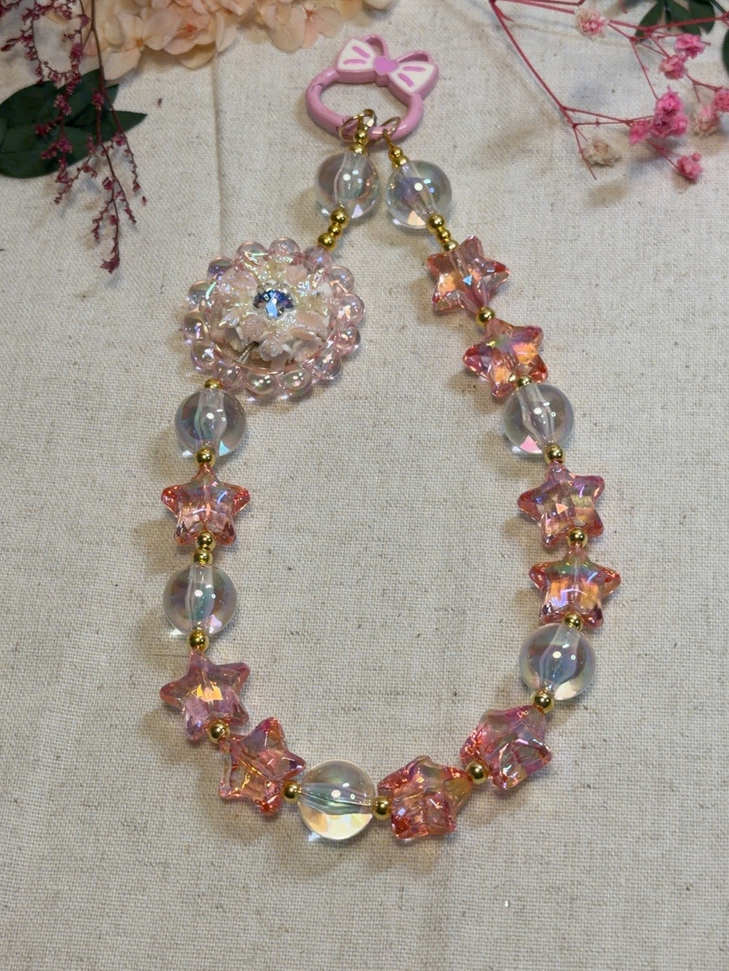Bijou de téléphone – Élégance Rose Cristal