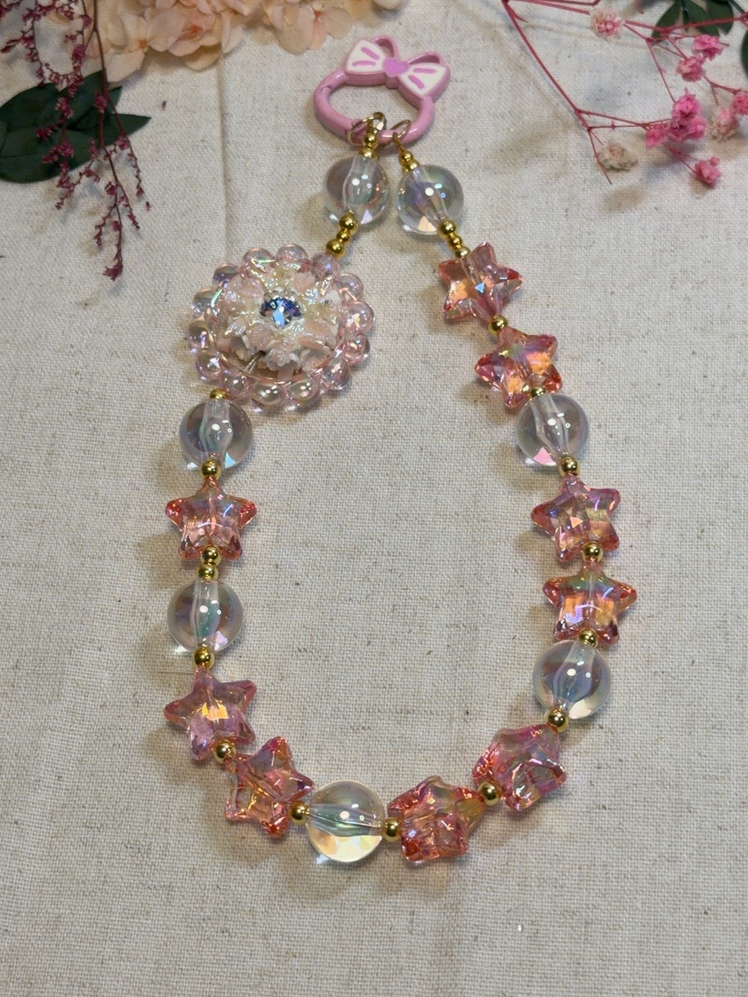 Bijou de téléphone – Élégance Rose Cristal