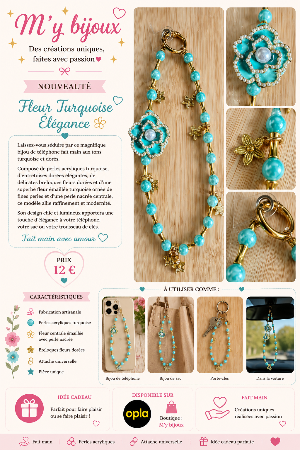 Fleur Turquoise Élégance