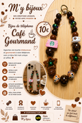 ☕ Bijou de téléphone “Café Gourmand” – Création artisanale ☕