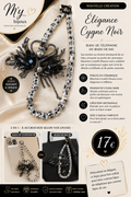 🦢 Bijou de téléphone / Bijou de sac – Élégance Cygne Noir