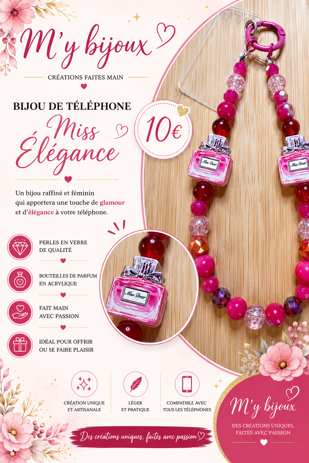 💖 Bijou de téléphone « Miss Élégance »