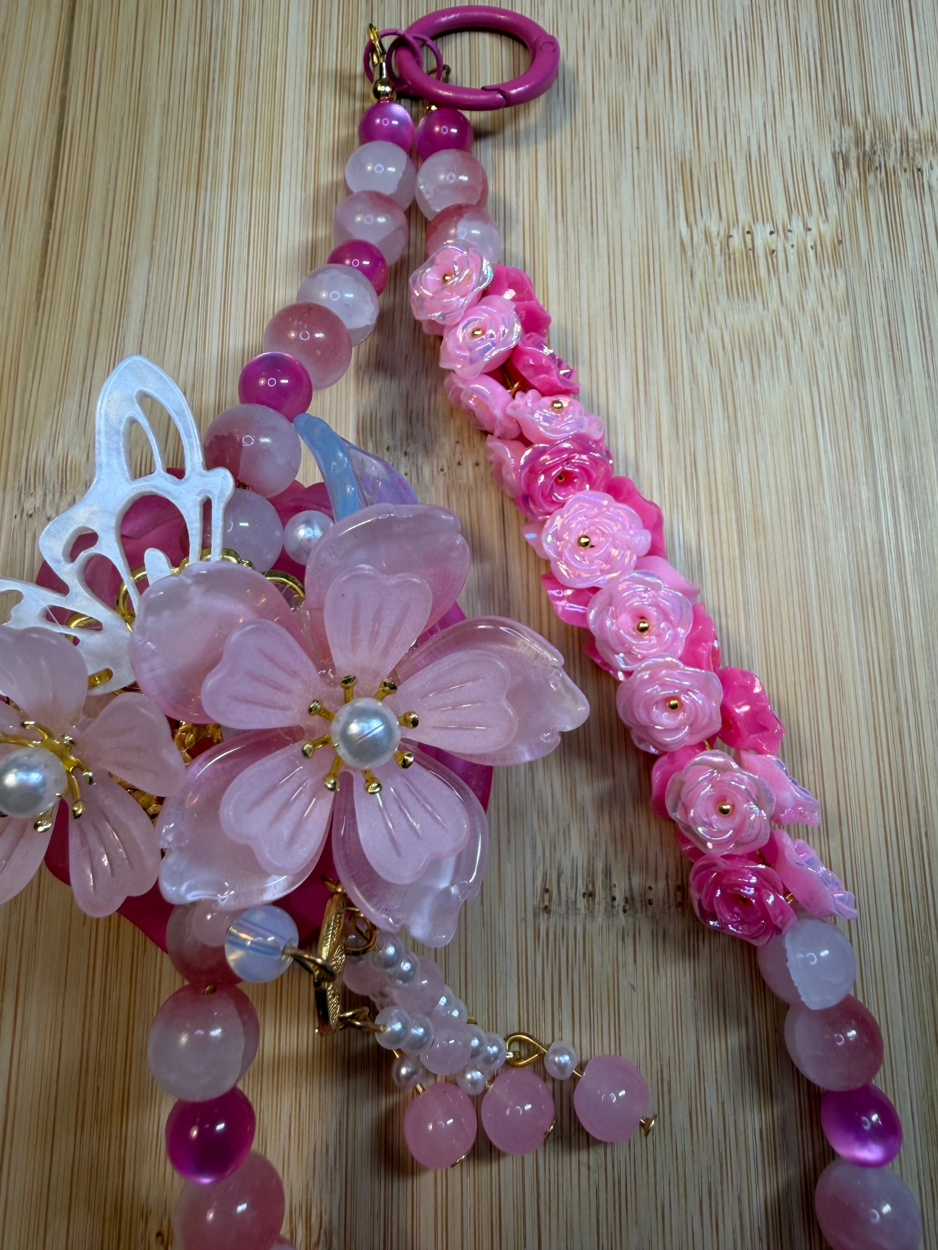 🌹 Bijou de téléphone personnalisé – Rose Éternelle