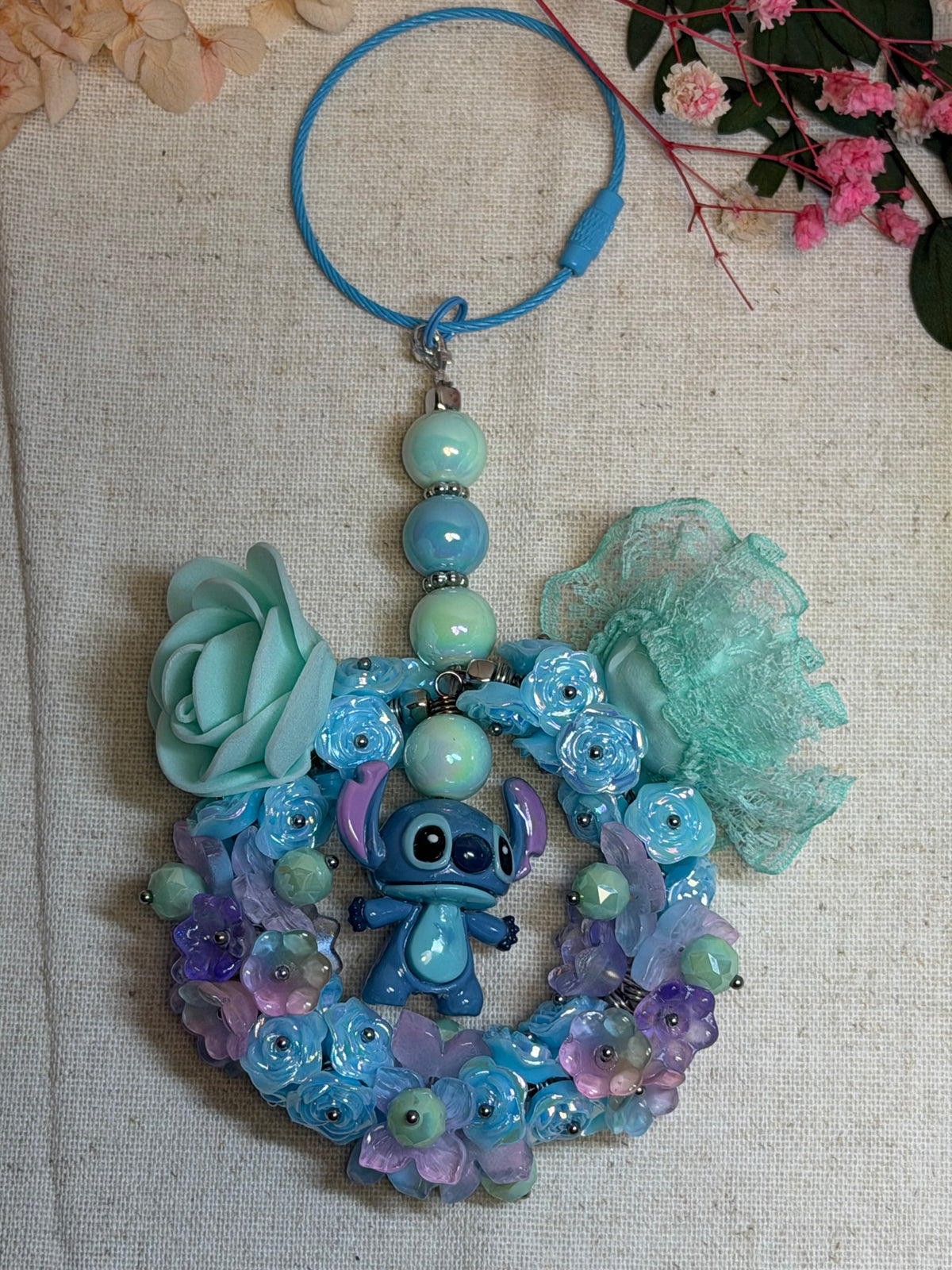Bijou de rétroviseur bleu – Jardin Enchanté