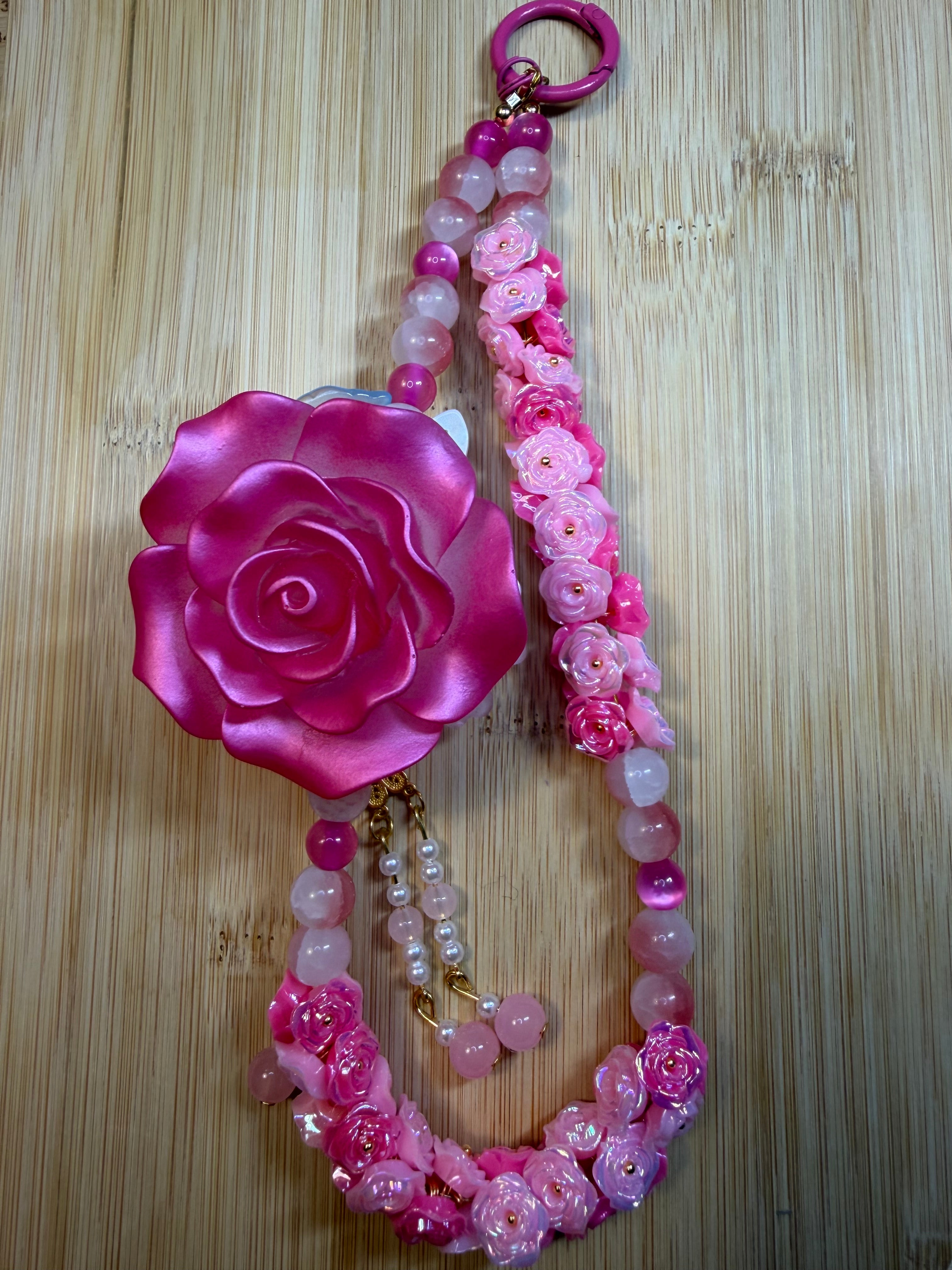 🌹 Bijou de téléphone personnalisé – Rose Éternelle