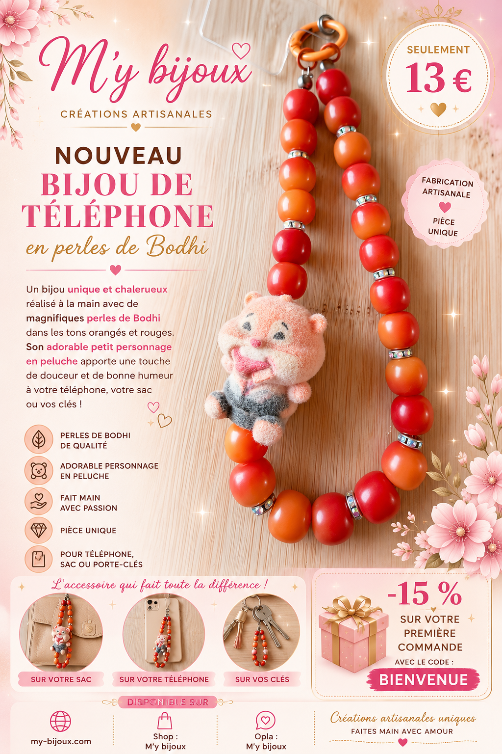 Bijou de téléphone “Douceur Gourmande” – Collection Bodhi