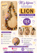 Bijou de téléphone – Lion en velours