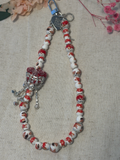 🌹 Bijou de téléphone en perles céramique – Bouquet de roses
